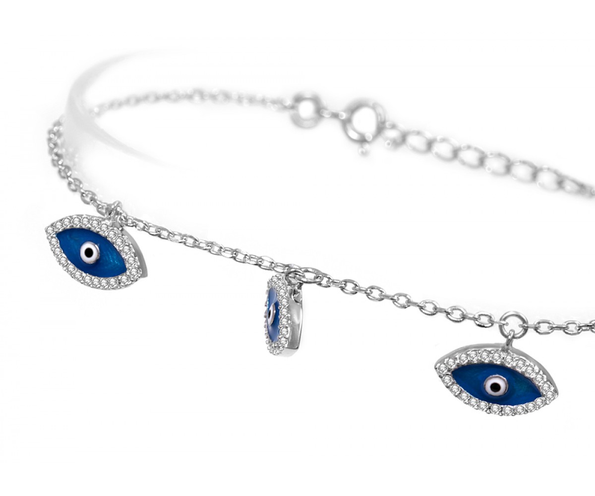 Evil Eye Bracelet with All Seeing Eye Charms for evil eye protection