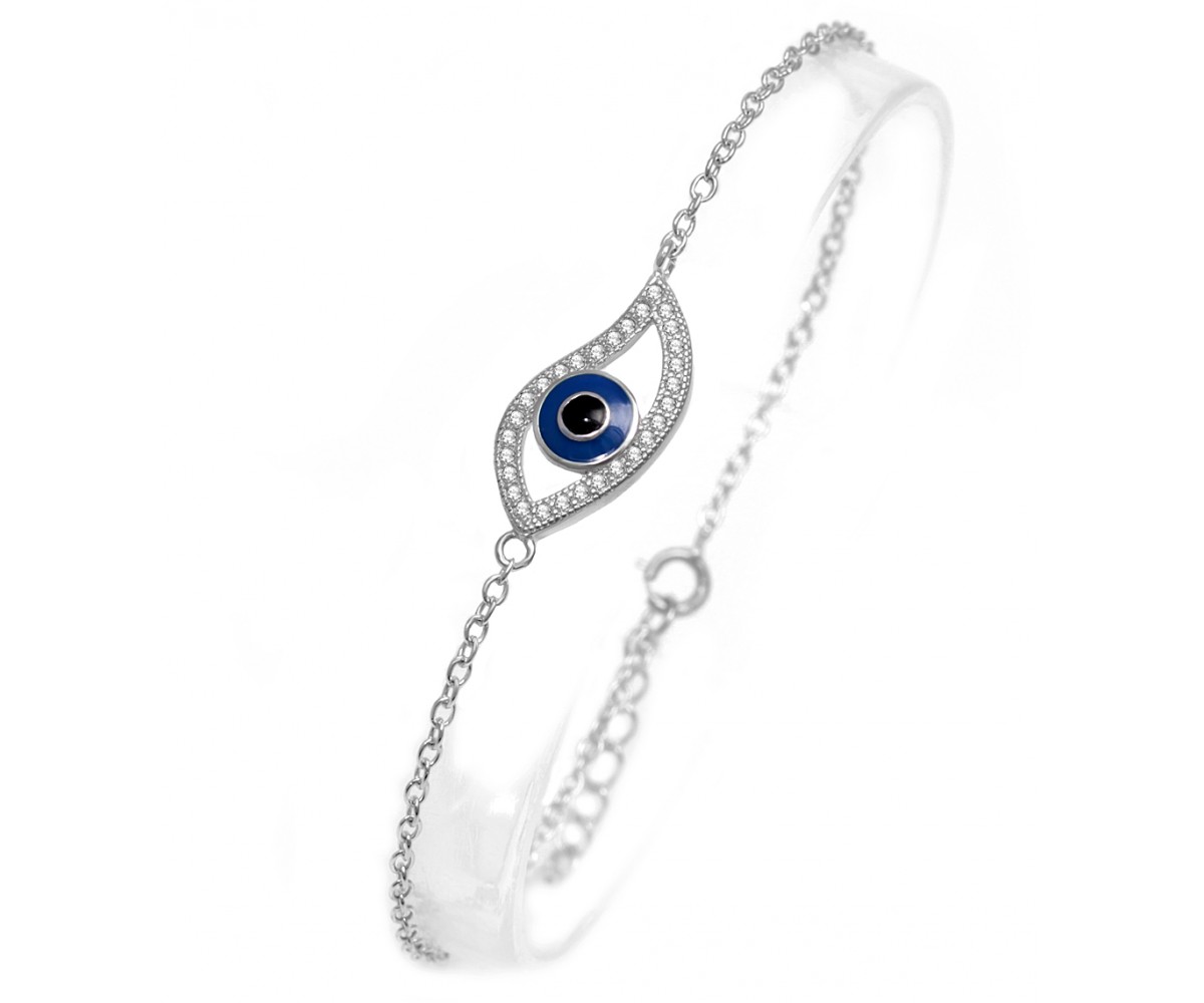 Evil Eye Bracelet with Enamel Blue Evil Eye for evil eye protection