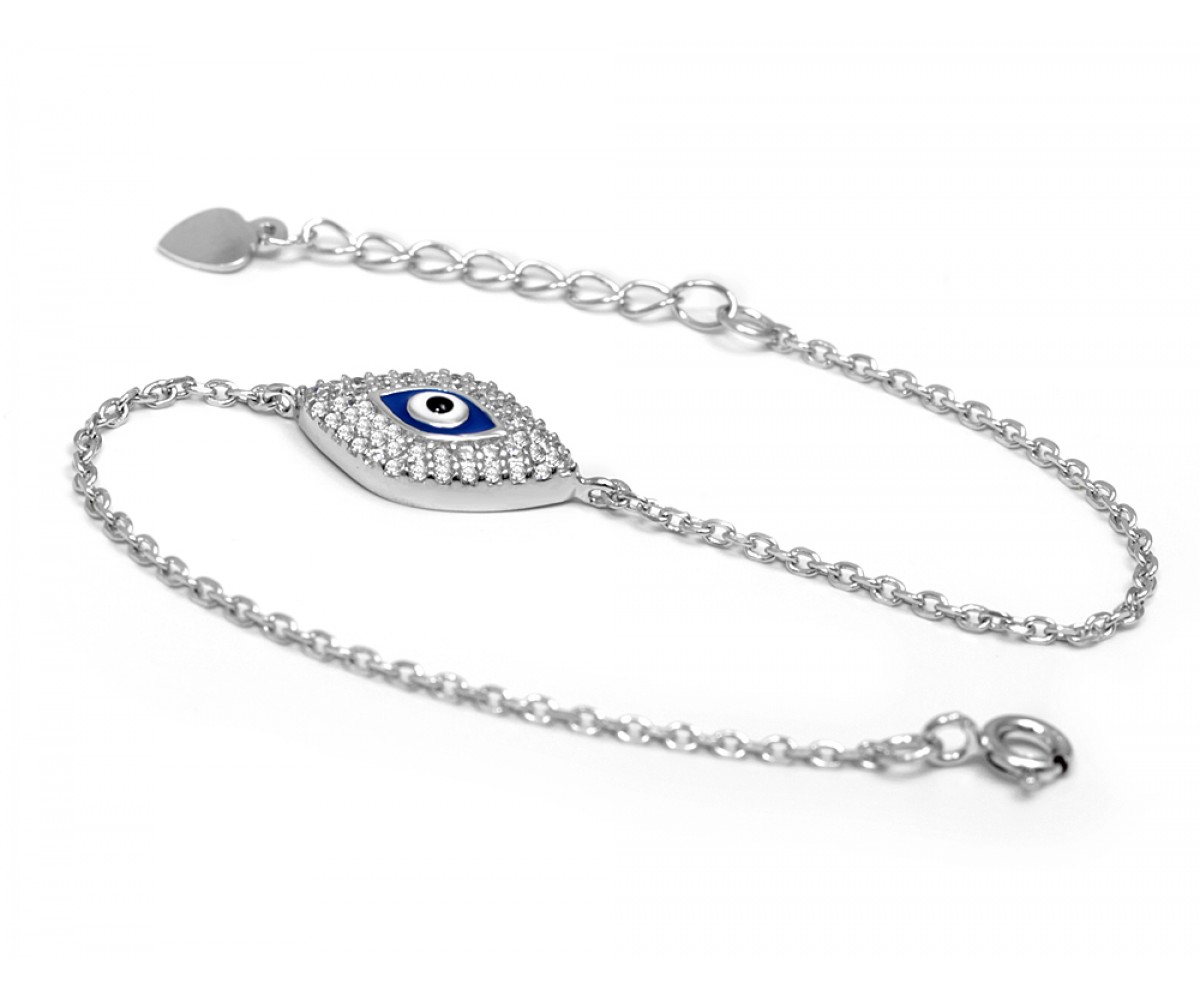 Evil Eye Sterling Silver Bracelet for evil eye protection