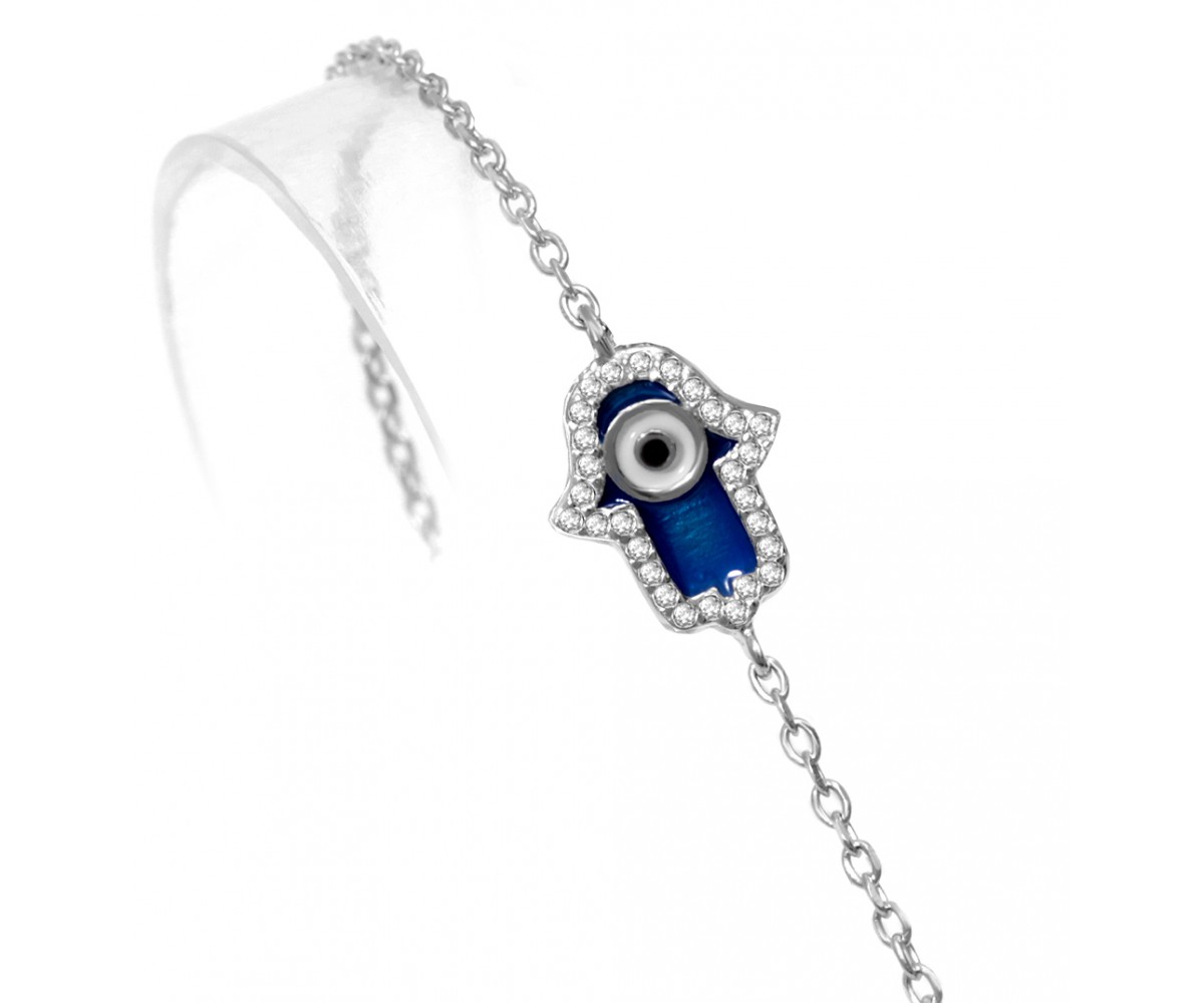 Hamsa Bracelet with Blue Evil Eye Hamsa Hand for evil eye protection