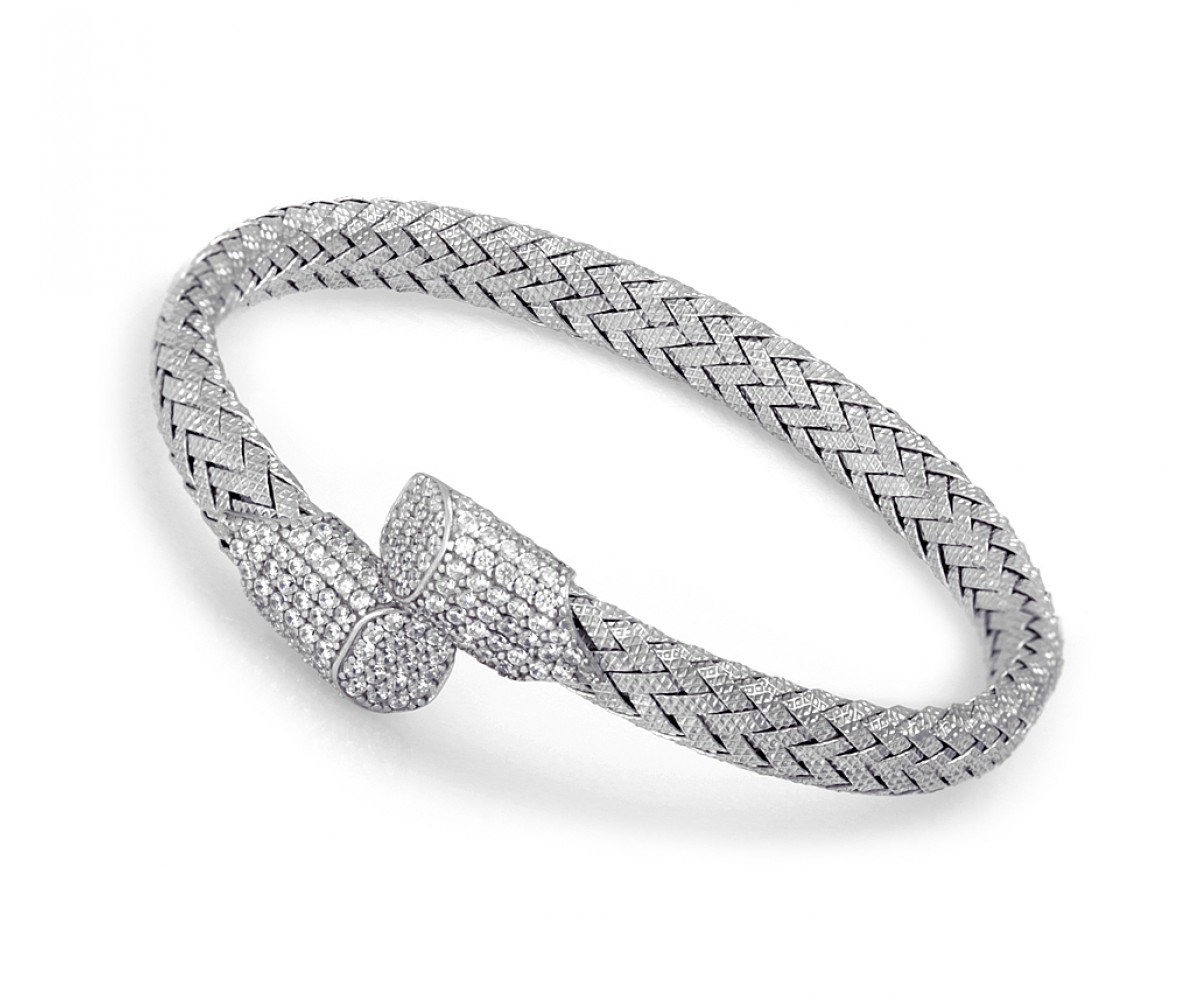 Italian Silver Cable Mesh Bracelet for evil eye protection
