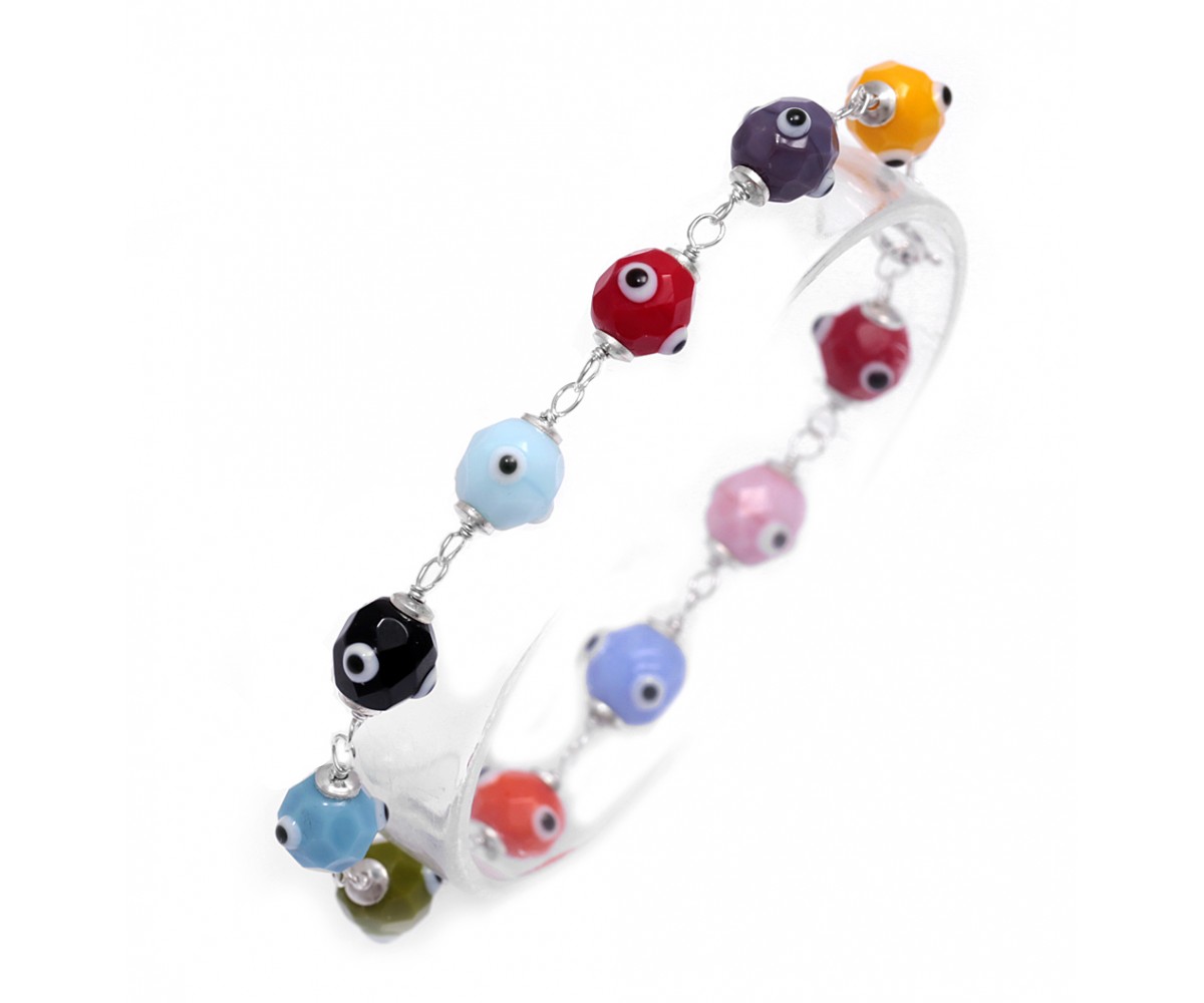 Multicolor Crystal Lucky Bracelet for evil eye protection