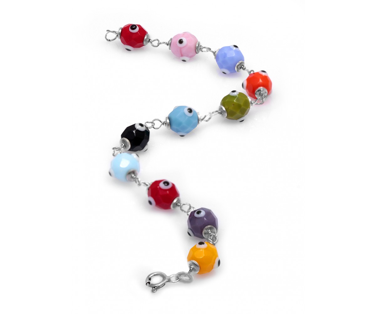 Multicolor Crystal Lucky Bracelet for evil eye protection