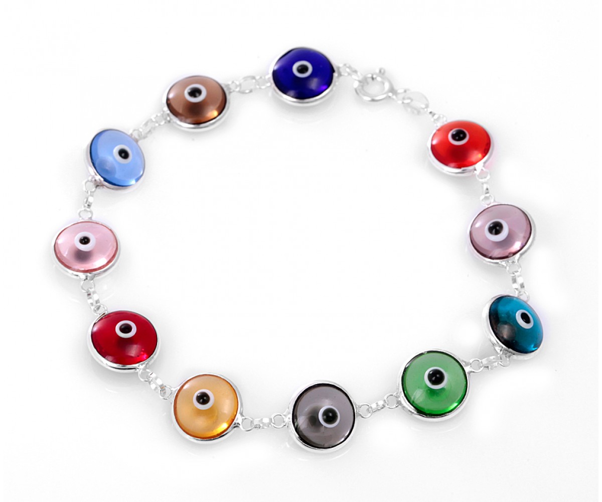 Multicolor Evil Eye Bracelet with Lucky Eyes for evil eye protection