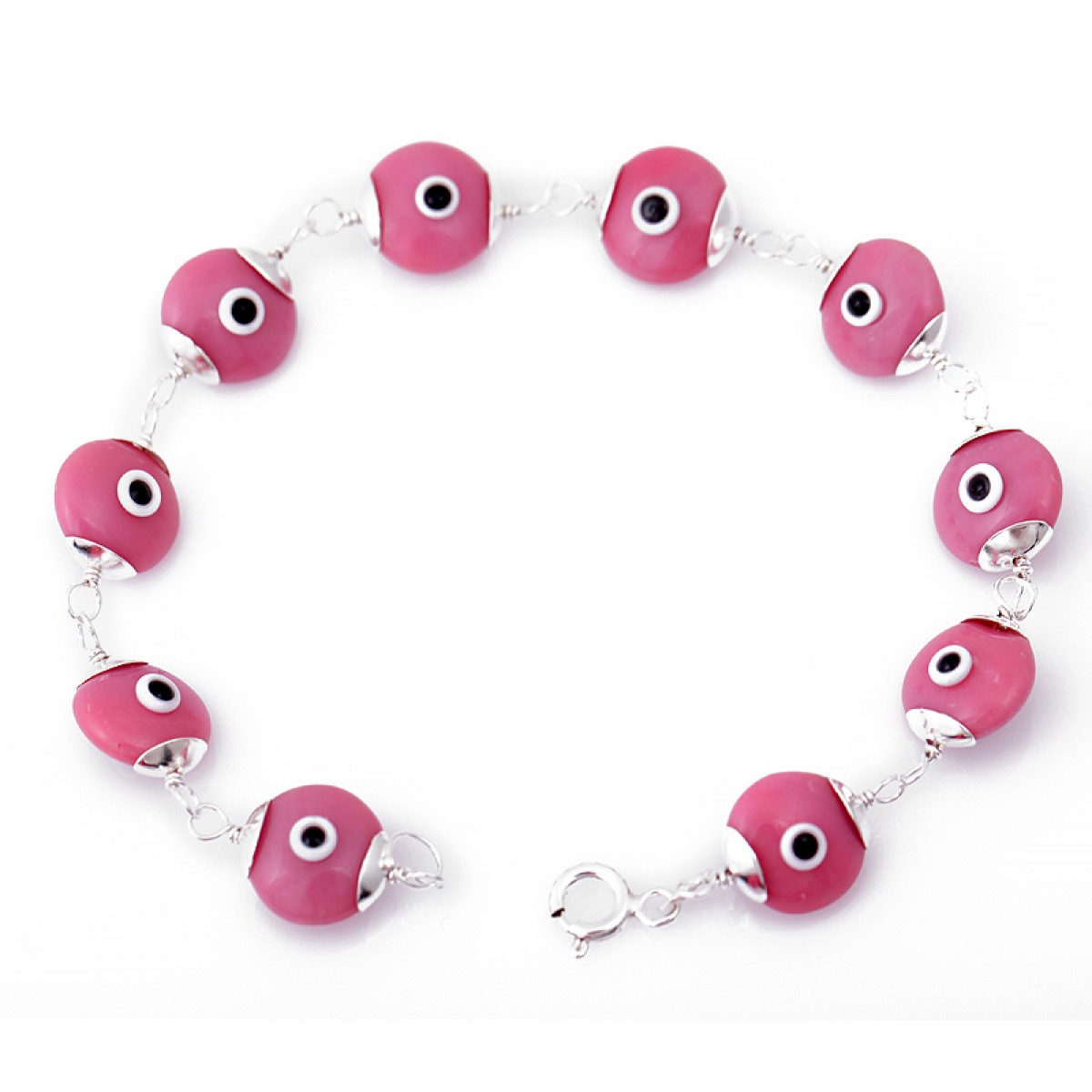 Buy Pink Evil Eye Bracelet In Silver Evil Eye Bracelets