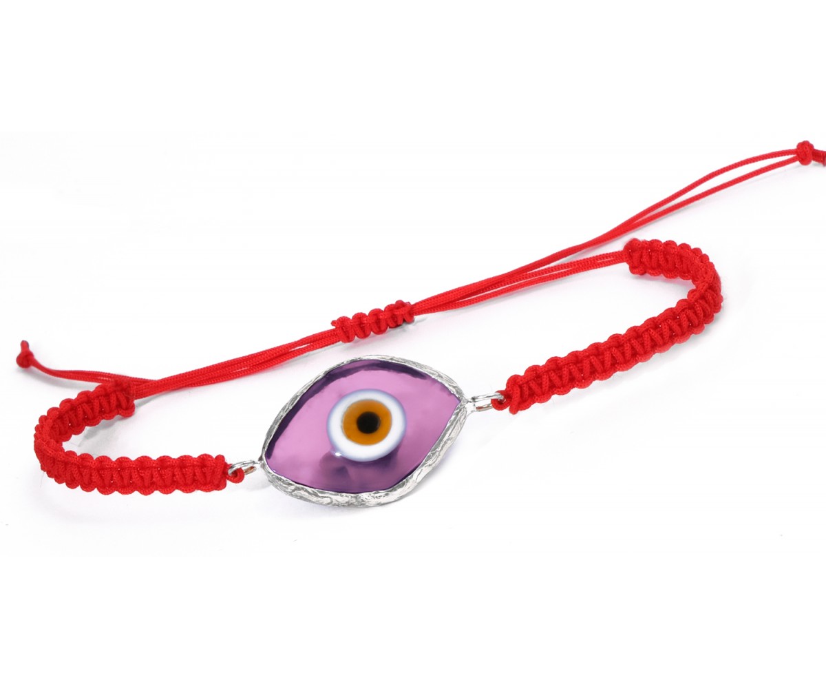 Red String Silver Evil Eye Bracelet for evil eye protection