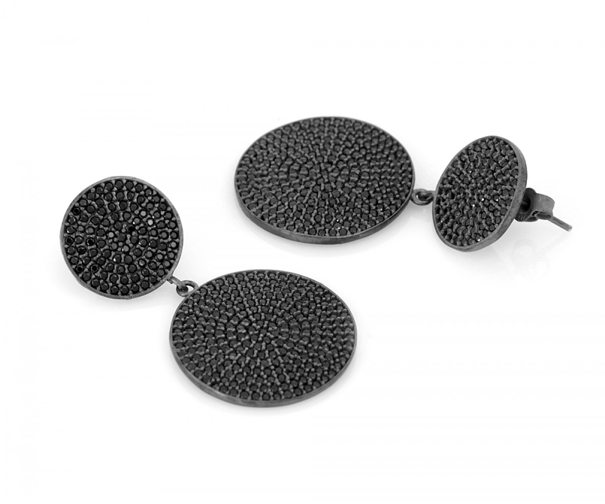 Black Cubic Zirconia Earrings for evil eye protection