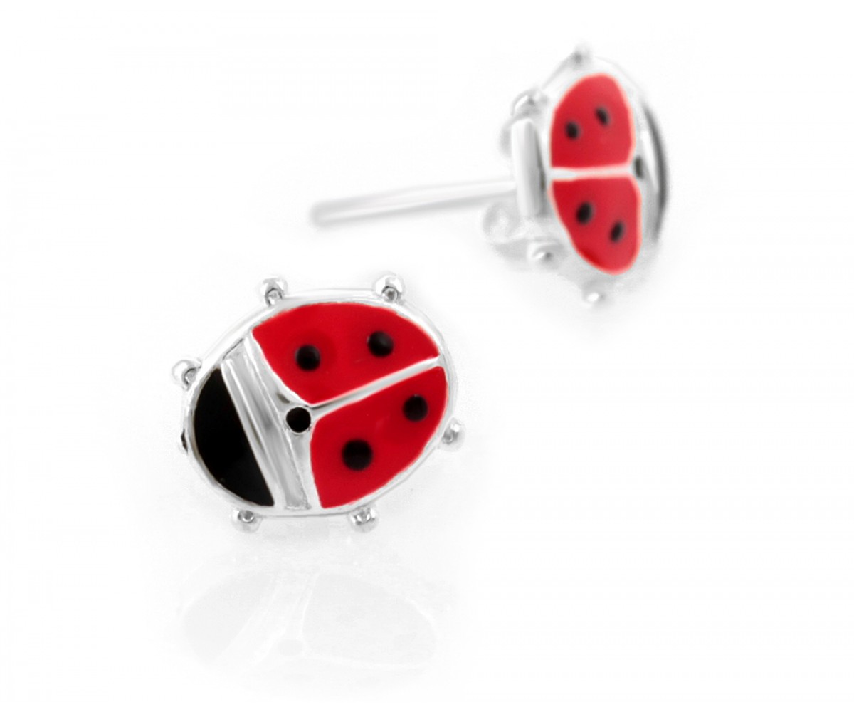 Earrings for Kids with Lucky Ladybird for evil eye protection