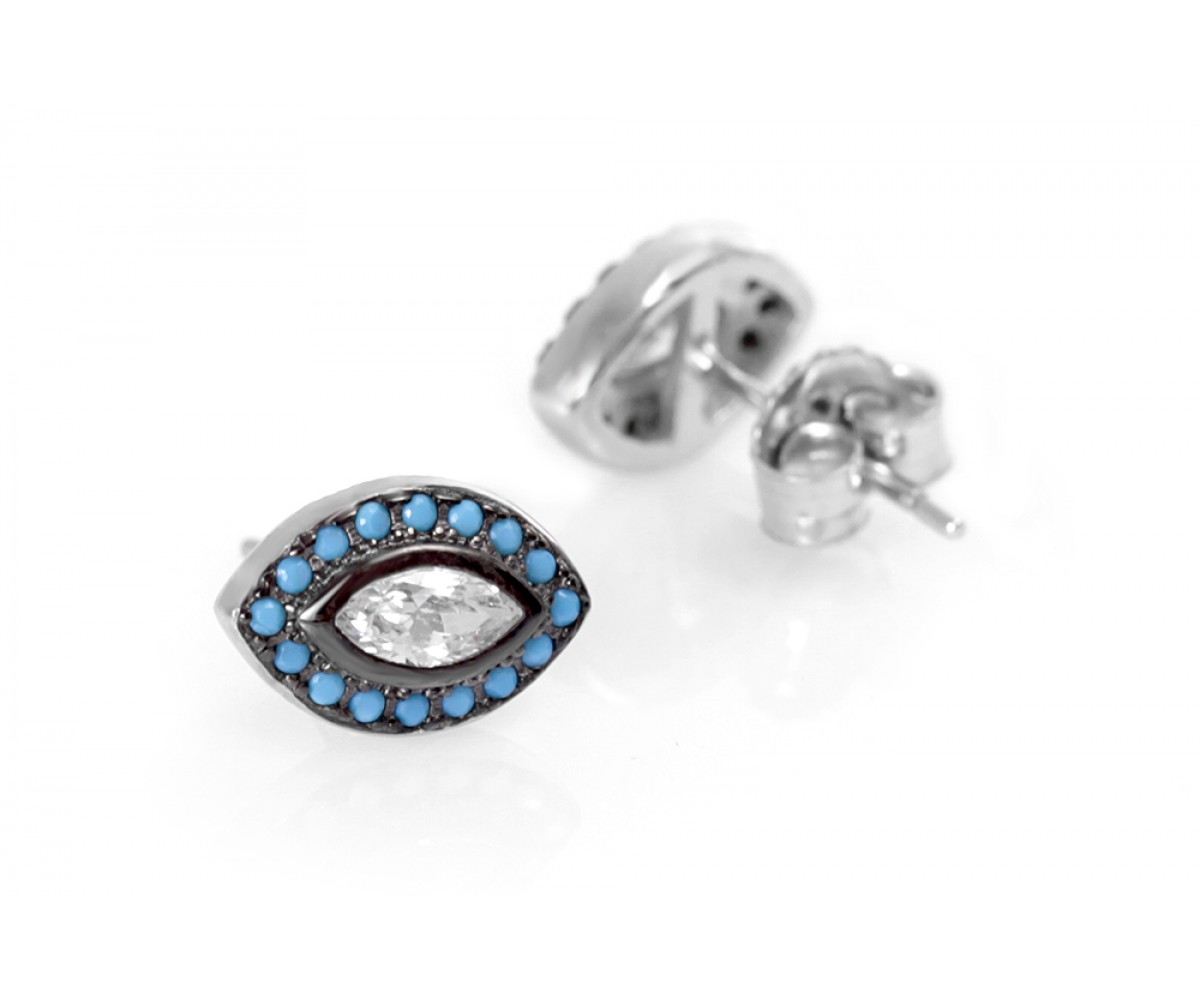 Evil Eye Earrings with Turquoise Stones for evil eye protection