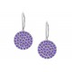 Glistening Amethyst Cubic Zirconia Disks Earrings for evil eye protection