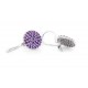 Glistening Amethyst Cubic Zirconia Disks Earrings for evil eye protection