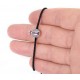 Ladybug Charm Bracelet with Nano Turquoise Stones for evil eye protection