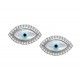 Mother of Pearl Evil Eye Earrings with Cz Stones