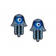 Nano Turquoise Evil Eye Hamsa Earrings for evil eye protection