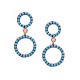 Nano Turquoise Gemstone Circle Earrings for evil eye protection