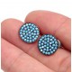 Nano Turquoise Gemstone Disk Earrings for evil eye protection