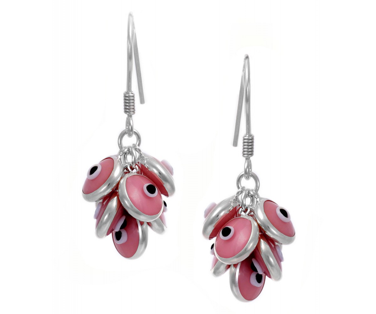 Pink Evil Eye Grape Earrings for evil eye protection