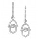 Silver Earrings with Hamsa Hand for evil eye protection