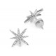 Silver Starburst Earrings with Cz Stones