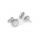 Sterling Silver Stud Earrings with Mother of Pearl for evil eye protection