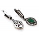 Turkish Antique Emerald Earrings for evil eye protection