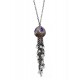 Amethyst Silver Tassel Necklace for evil eye protection