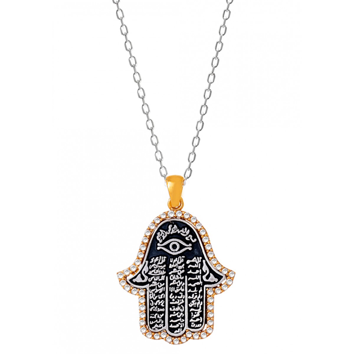 Buy Aramaic Hamsa Hand Talisman Necklace in Hamsa Necklaces