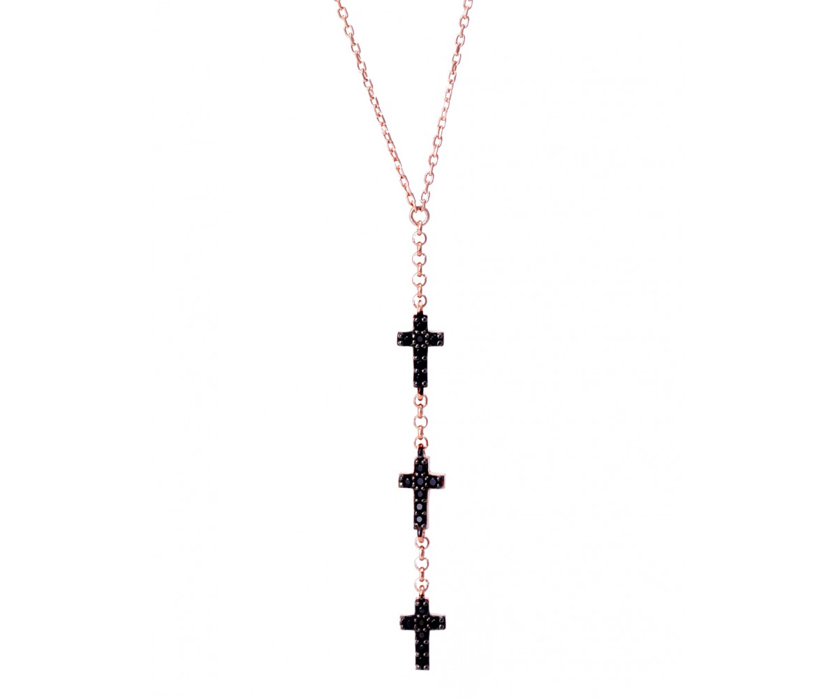 Celebrity Inspired Mini Cross Charms Necklace for evil eye protection