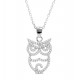 Celebrity Inspired Silver Owl Necklace for evil eye protection