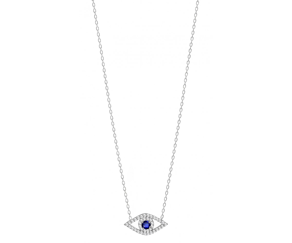 Designer Evil Eye Sapphire Necklace for evil eye protection