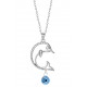 Dolphin Necklace with Evil Eye