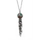 Emerald Silver Tassel Necklace