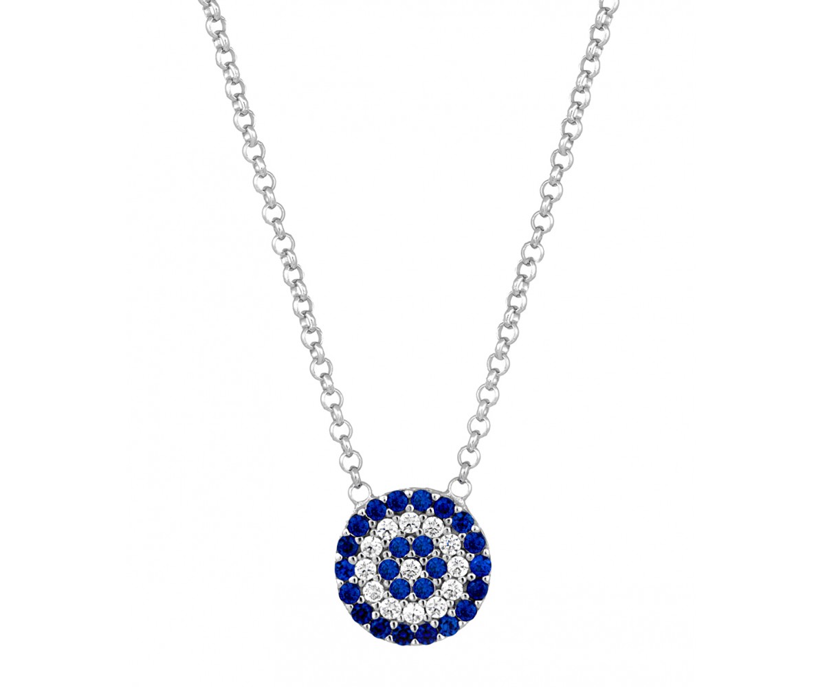 Evil Eye Necklace with Cz Stones for evil eye protection