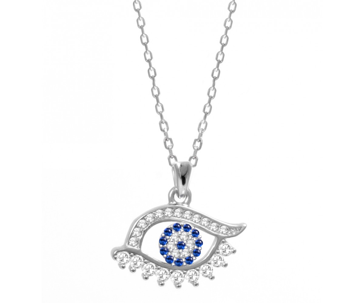 Evil Eye Necklace with Cz Stones for evil eye protection