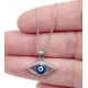 Evil Eye Necklace with Enamel Mal De Ojo for evil eye protection