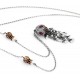 Gemstone Silver Tassel Necklace