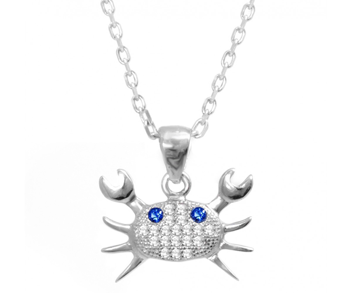 Good Luck Protection Sea Life Charm - Crab Pendant Necklace for evil eye protection