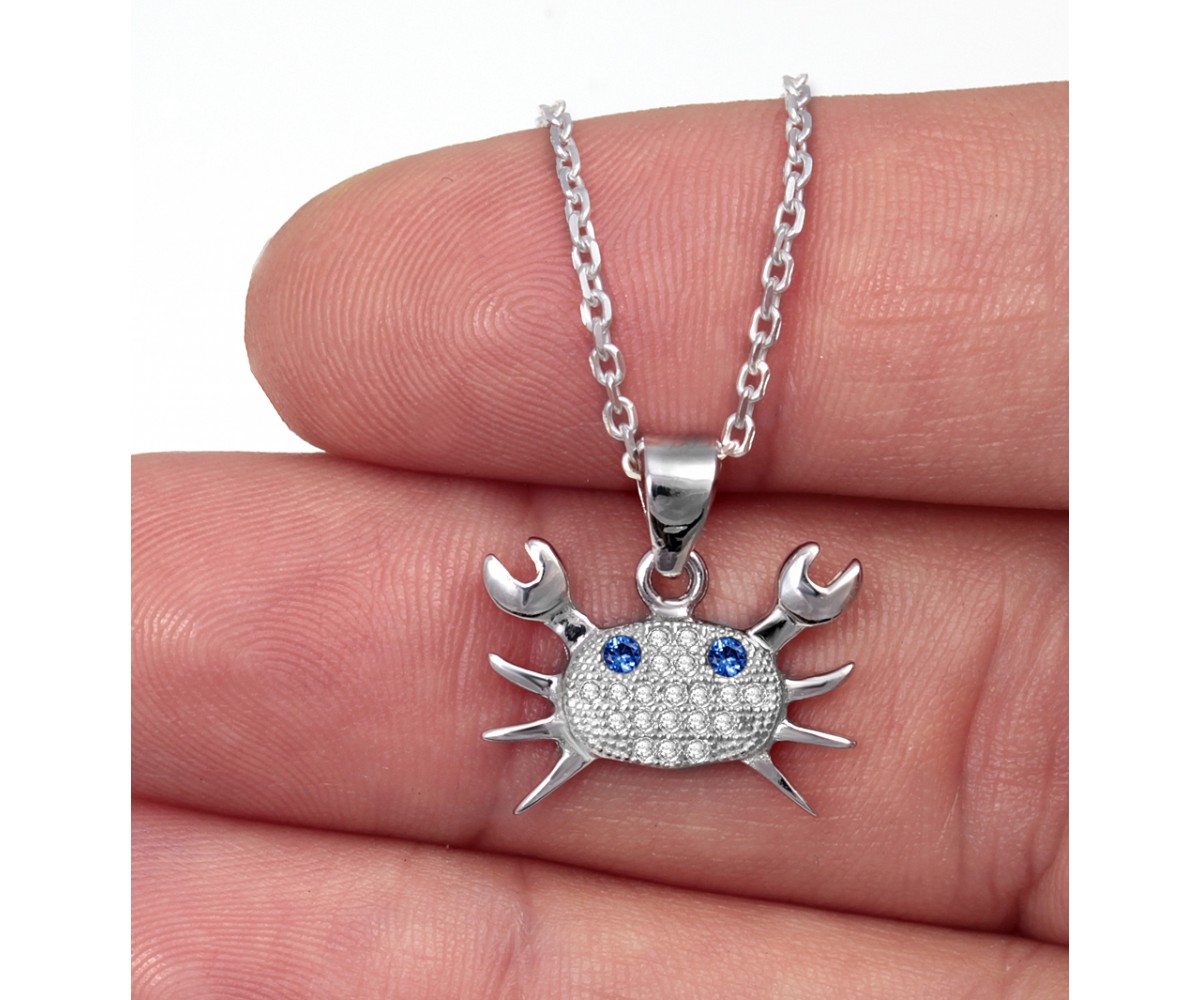 Good Luck Protection Sea Life Charm - Crab Pendant Necklace for evil eye protection