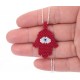 Hamsa Hand Necklace with Seed Beads for evil eye protection