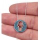 Hamsa Necklace with Nano Turquoise Stones for evil eye protection