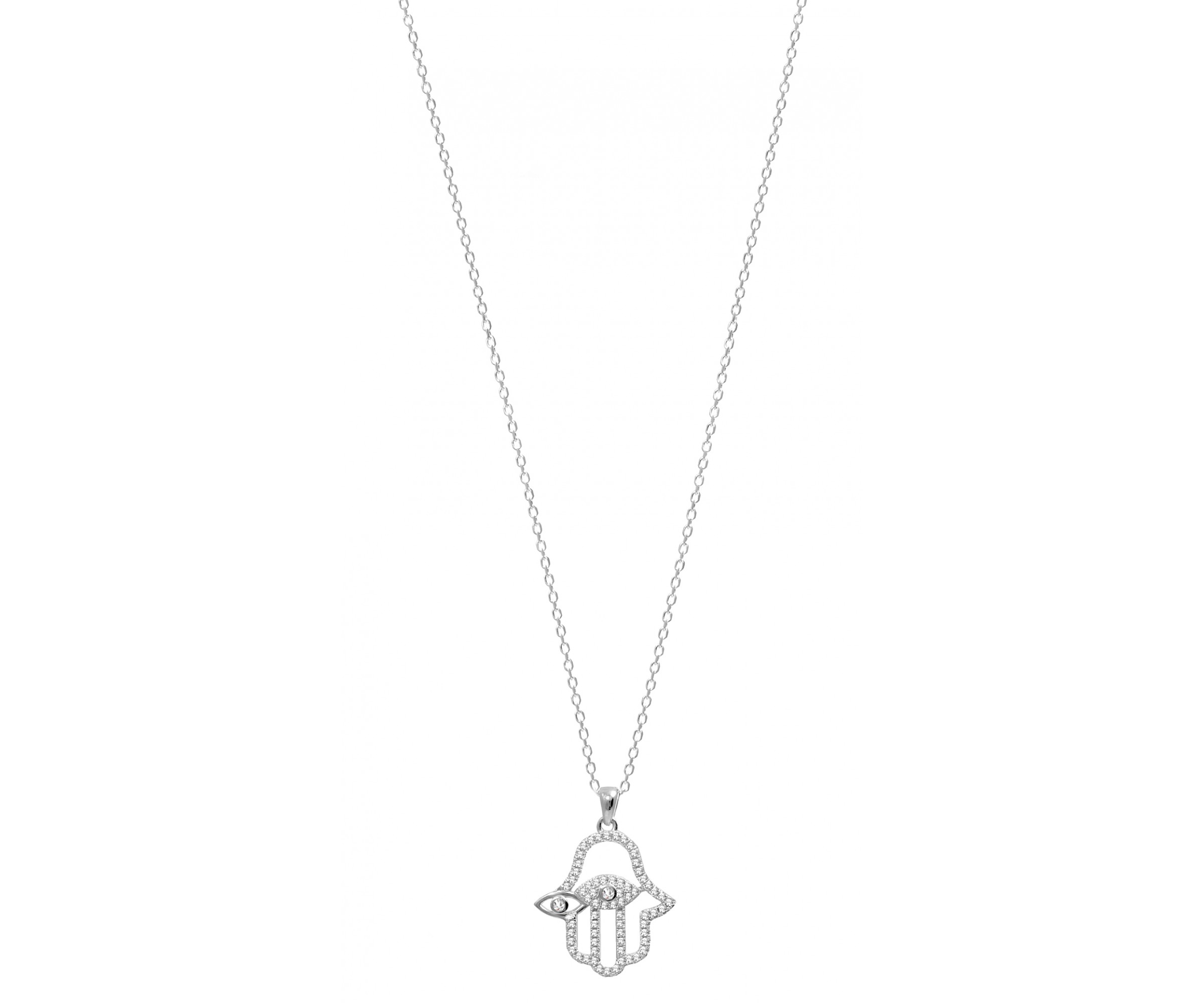 Buy Hand Necklace with Cz Stone in Hamsa Necklaces