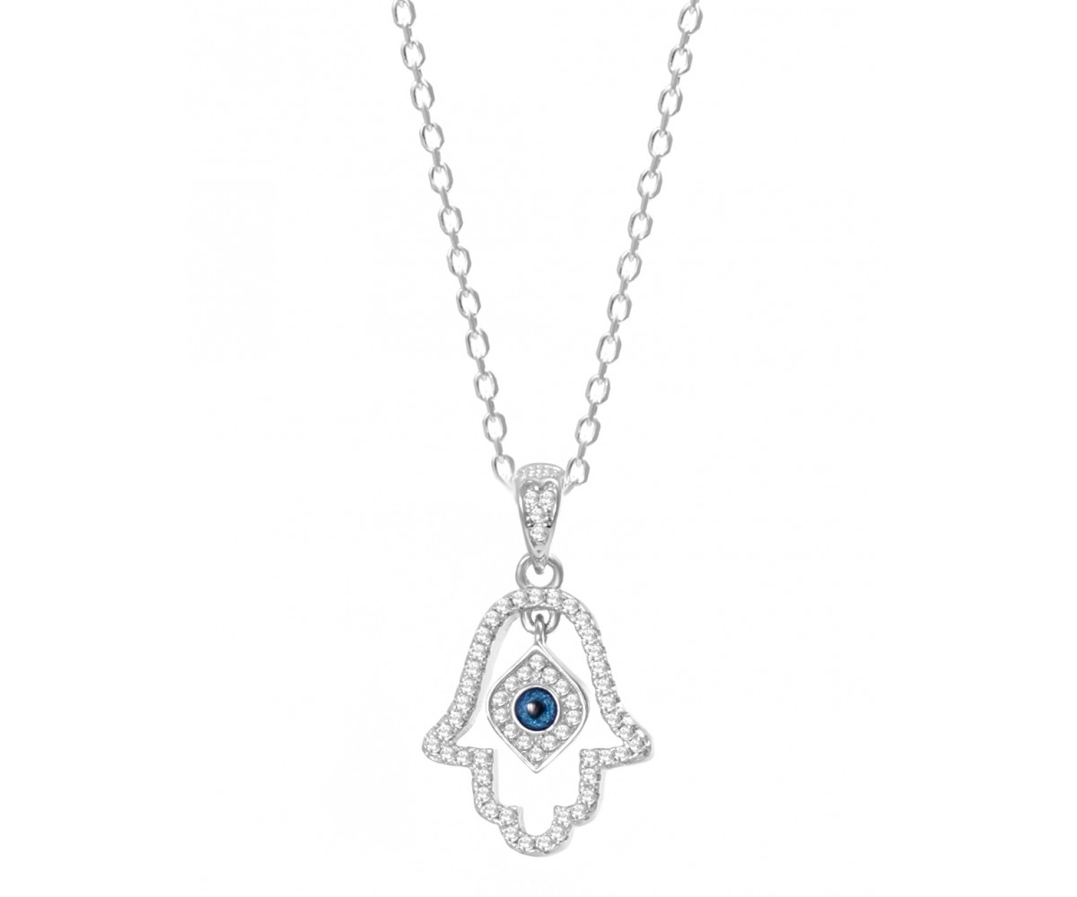 Hand of Fatima Necklace with Evil Eye for evil eye protection