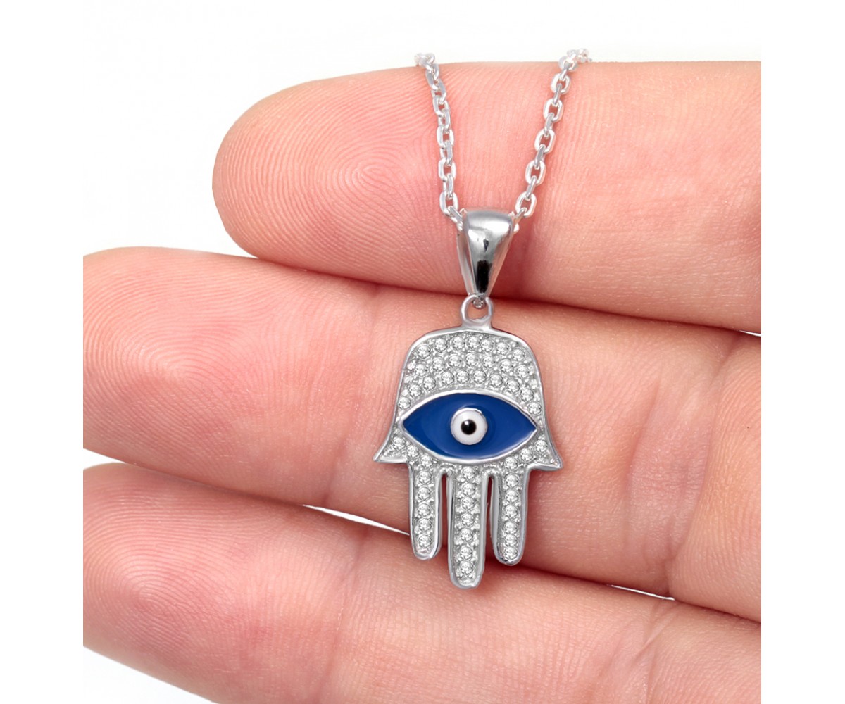 Hand of Fatima Pendant Necklace for evil eye protection