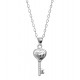 Heart Key Necklace with Cz Stones