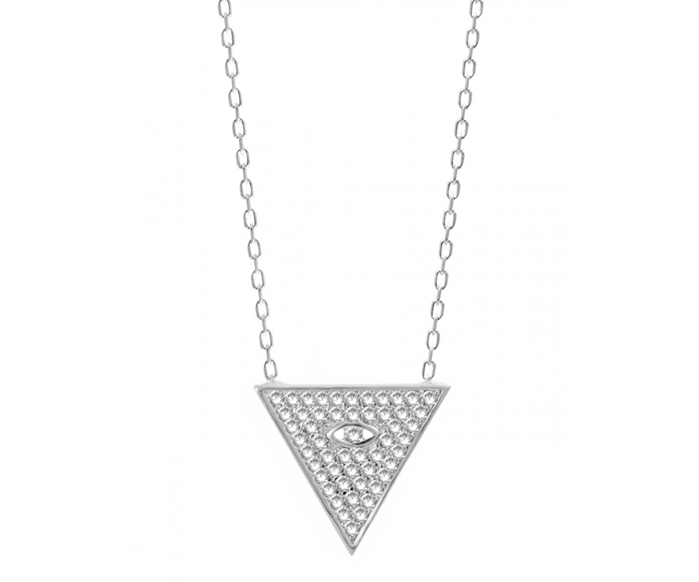 Buy Inspired Pyramid Necklace with All seeing Eye in Silver ...