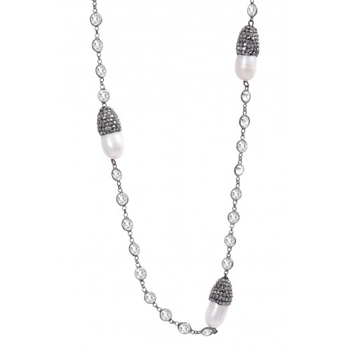 Buy Luxury Pearl Necklace in Silver Necklaces