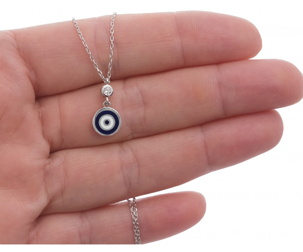 Mini Silver Necklace for evil eye protection
