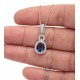 Sapphire Quartz CZ Necklace for evil eye protection