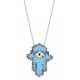 Seed Bead Necklace with Hand of Hamsa for evil eye protection