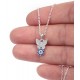 Silver Butterfly Necklace with Evil Eye